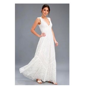 Lulus off White Lace Maxi Dress